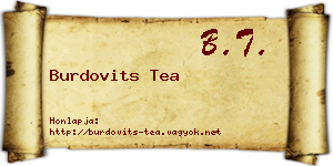 Burdovits Tea névjegykártya